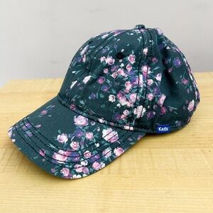 Keds Women's 100% Cotton Hat Adjustable Back Strap Purple Floral Baseball Cap